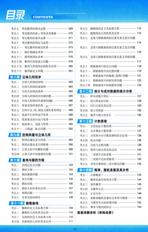 2026高考联考错题全刷数学目录二