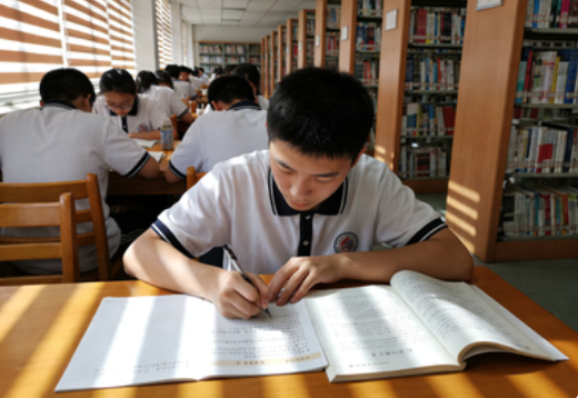 初三学生在复习