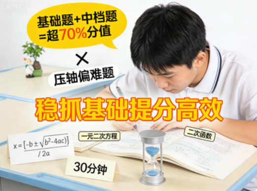 初三数学抓牢基础，放弃偏难题型