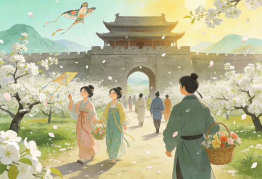 梨花风起正清明，游子寻春半出城