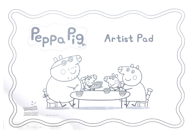 小猪佩奇填色画打印版免费分享