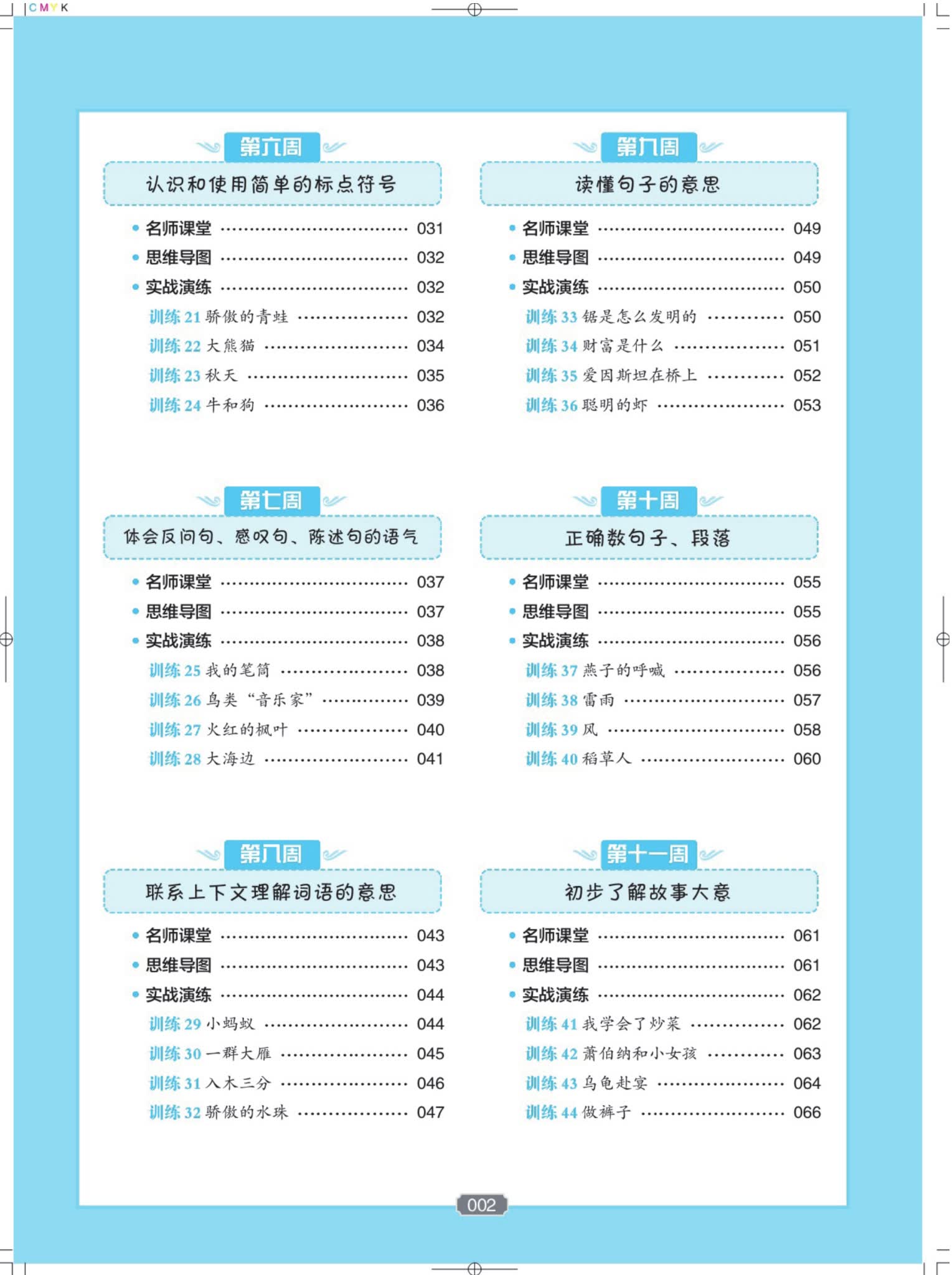 小学语文分级阅读训练目录2
