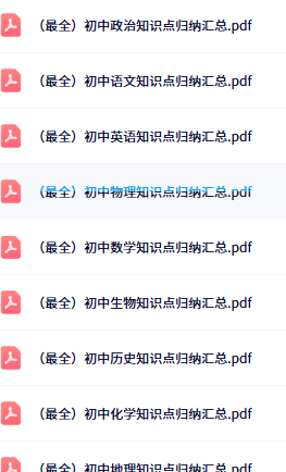 初中9科知识点大全电子版目录