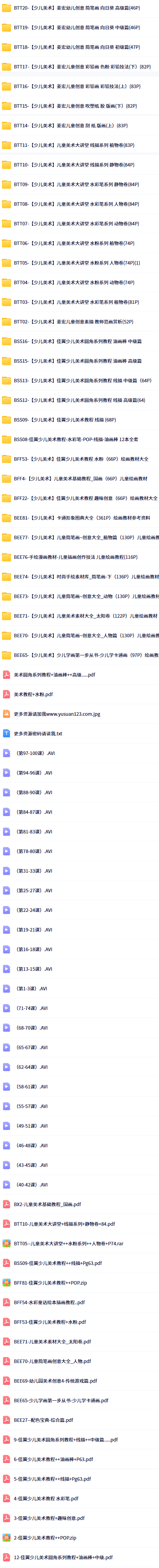 儿童绘画教程目录