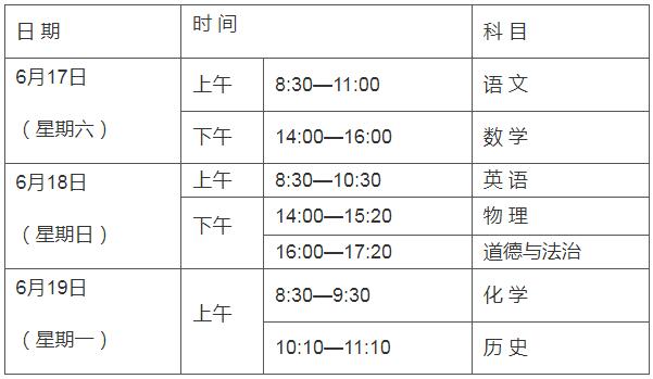 2023西安中考时间安排