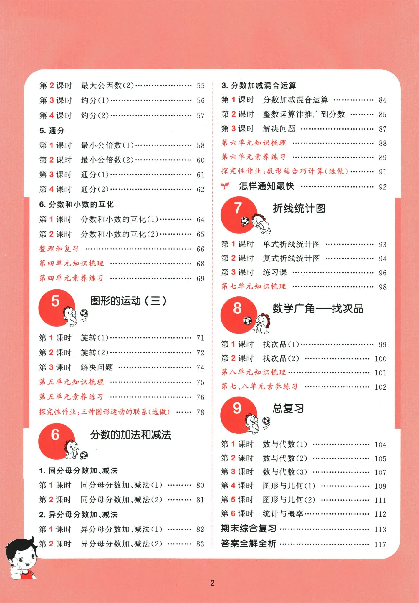 2024版53天天练五下数学试题卷目录2