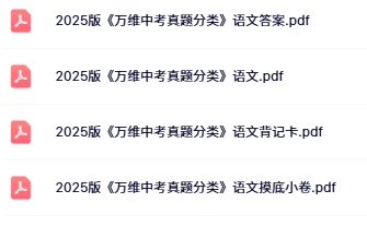 2025万唯中考真题分类语文目录