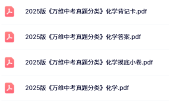 2025万唯中考真题分类化学目录