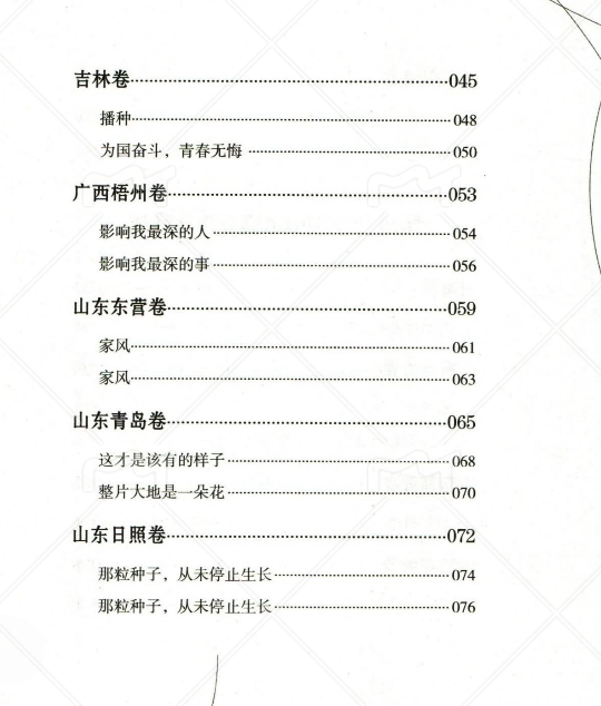 2021中考满分作文目录