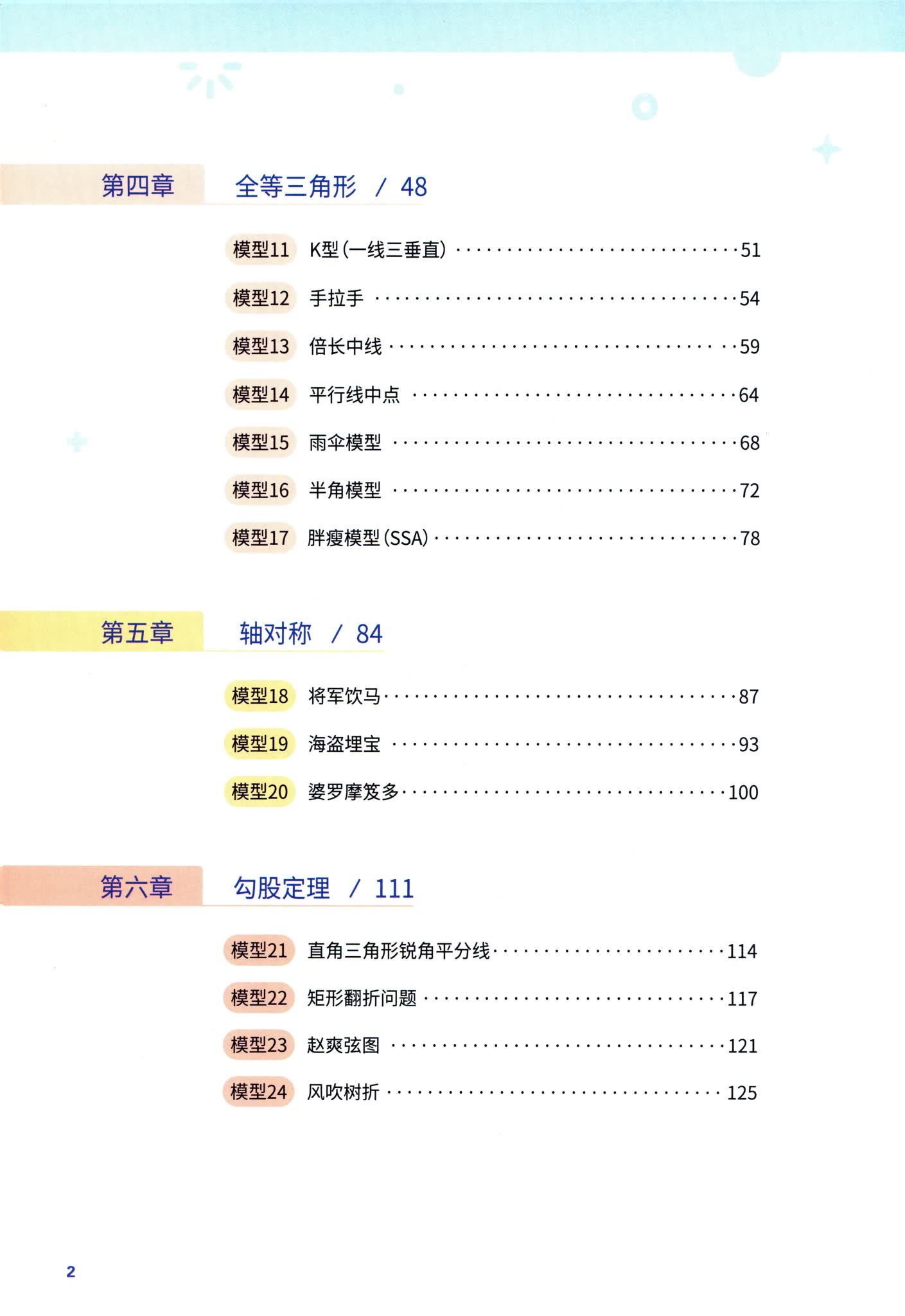 初中几何48模型目录二