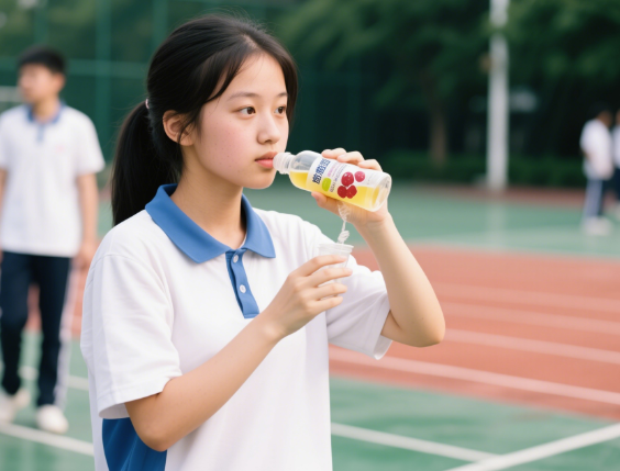 体育考生喝葡萄糖
