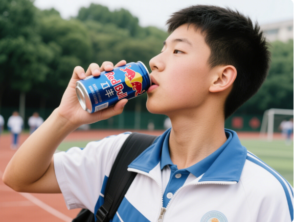 体育考生喝红牛