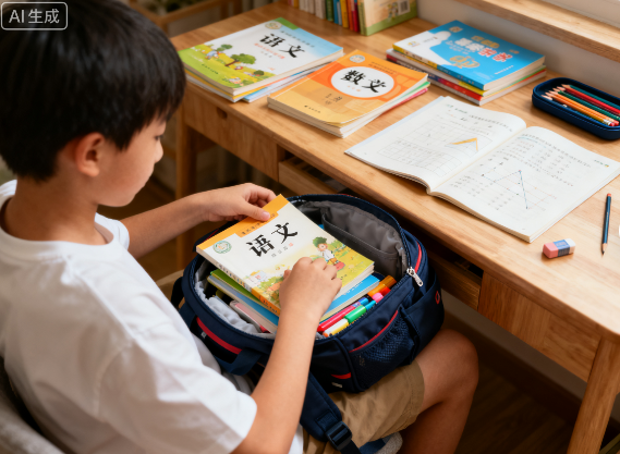 孩子自己整理书包