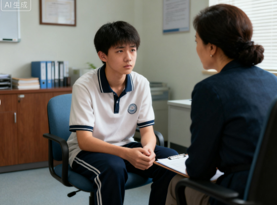 孩子与心理老师沟通