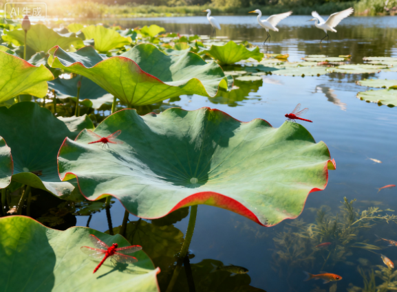 挨挨挤挤的荷叶