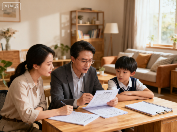 封父母与孩子共同制定学习计划