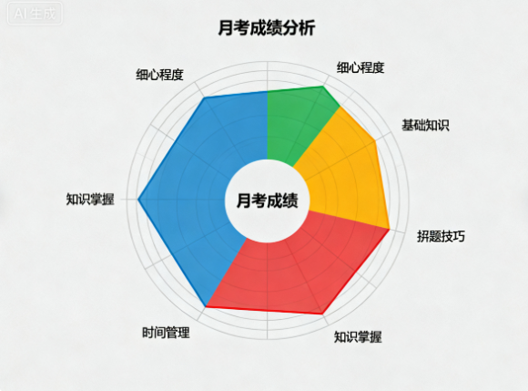 月考成绩分析雷达图